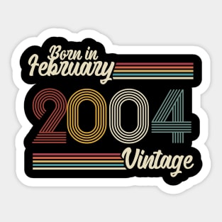 Vintage Born in February 2004 Sticker